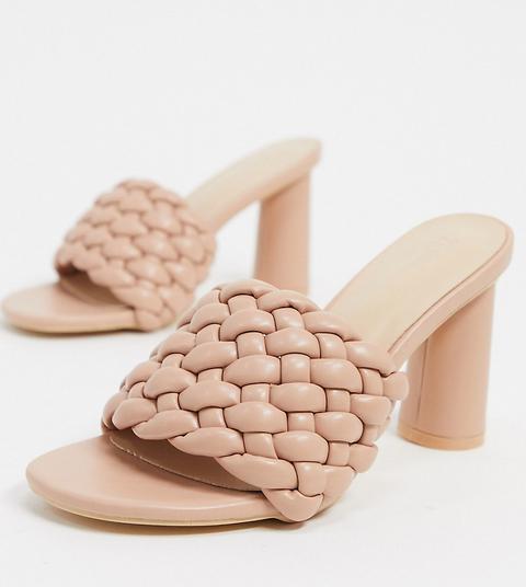 Z_code_z Exclusive Shani Vegan Woven Heeled Mules In Beige-neutral