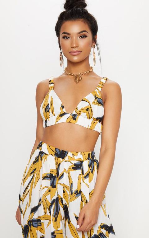 White Palm Print Bralet