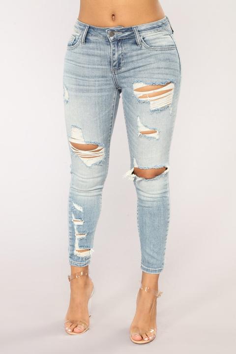 Back For More Ankle Jeans - Light Blue Wash