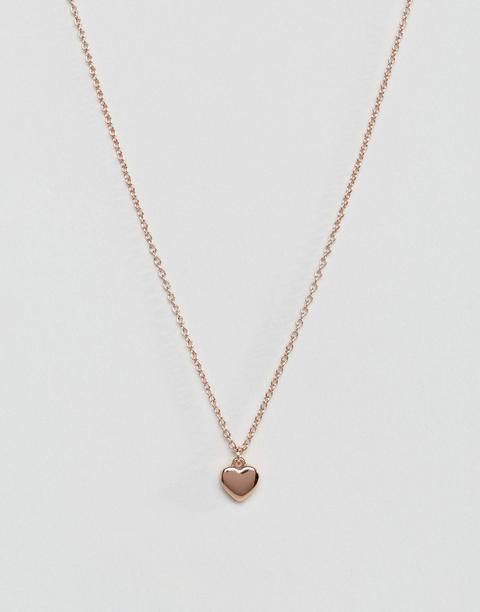 Ted Baker Hara Tiny Heart Pendant Necklace In Rose Gold