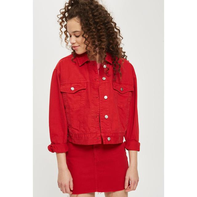 red denim jacket topshop