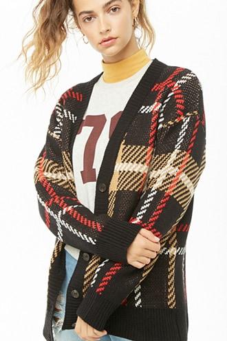 plaid cardigan forever 21