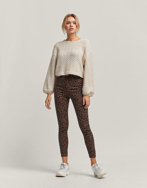 Farbige Hose Mit Superhohem Bund Helles Camel