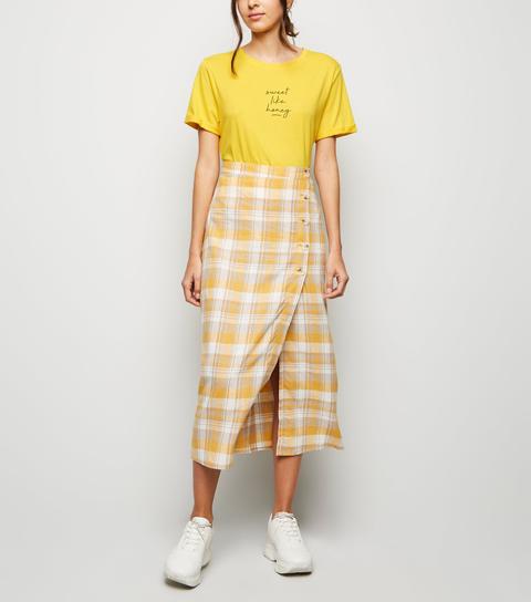 Yellow Sweet Like Honey Slogan T-shirt New Look