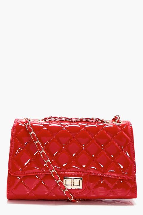 Rosie Patent Quilted Cross Body Bag