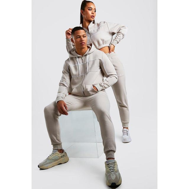 boohooman beige tracksuit