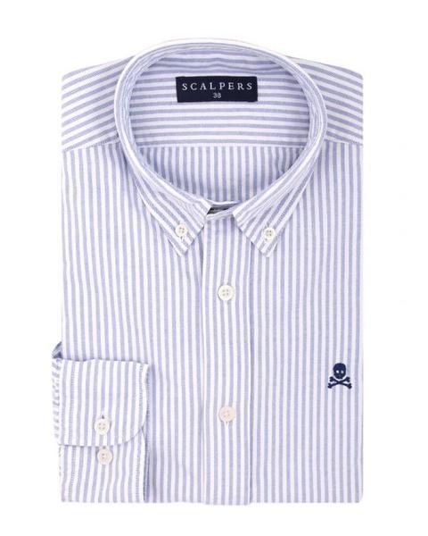 Button Down Shirt Skyblue Stripes