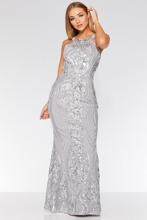 grey fishtail dress
