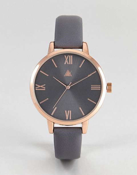 Asos - Orologio Color Antracite E Oro Rosa - Rame