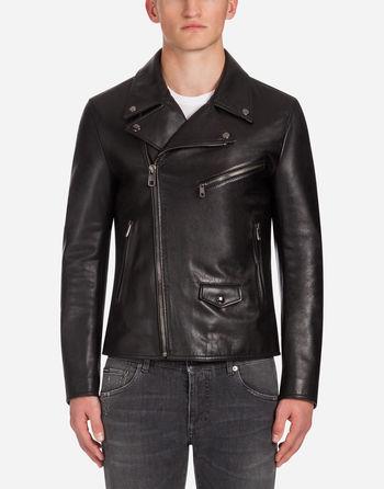Biker Jacket In Lambskin Leather With Print