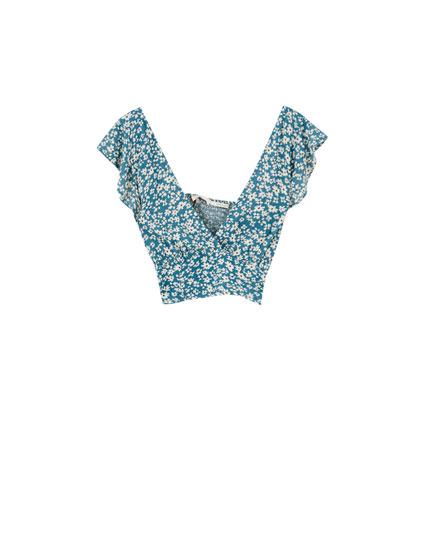 Blusa Flores Cropped Sisa