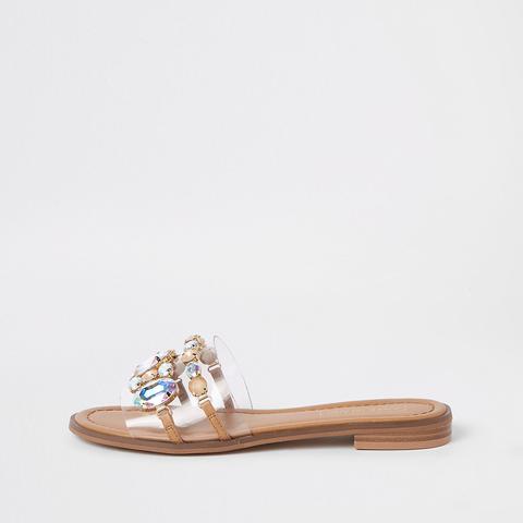 Jewel embellished flat sales sandals