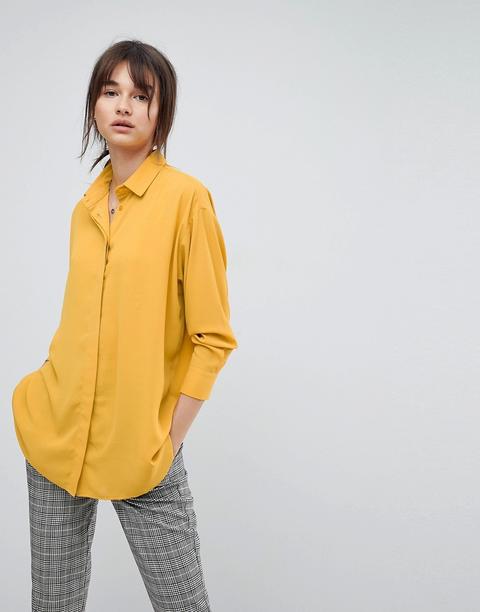 Asos - Camicia Lunga Morbida - Giallo