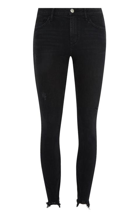 Schwarze Skinny Jeans Im Used-look