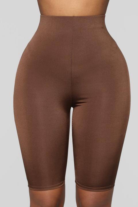 brown biker shorts