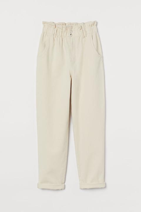 Pantalon Paper Bag - Beige