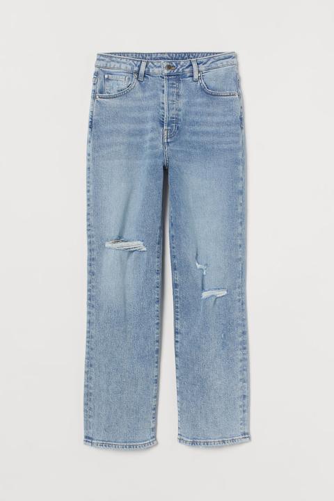 Vintage Straight High Jeans - Azul