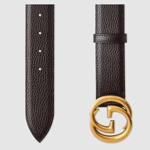 leather belt with interlocking g