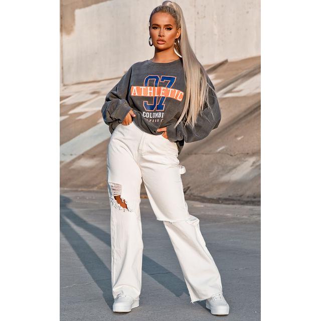 white cargo distressed baggy jeans