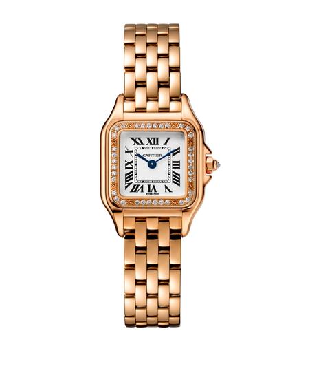 Small Pink Gold Diamond Panthère De Cartier Watch 22mm