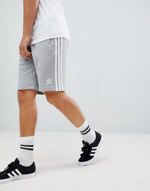 Adidas Originals - Pantaloncini Grigi In Jersey Con Logo A 3strisce Dh5803 - Grigio