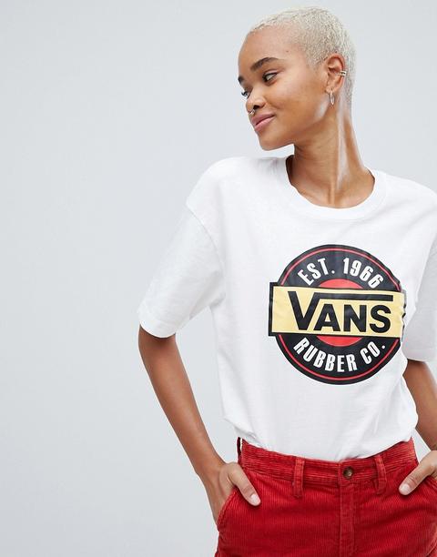 Camiseta Blanca Con Logo Retro De Vans-blanco