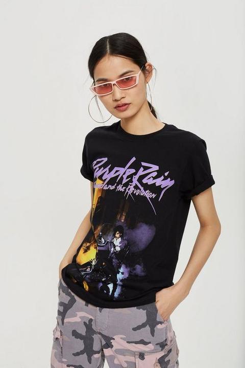 Womens Prince Purple Rain T-shirt By And Finally - Black, Black