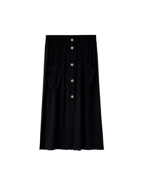 Falda Midi Botones Delanteros