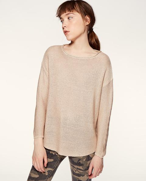 Sfera - Jersey De Mujer Con Bajo Redondeado Y Cuello Redondo