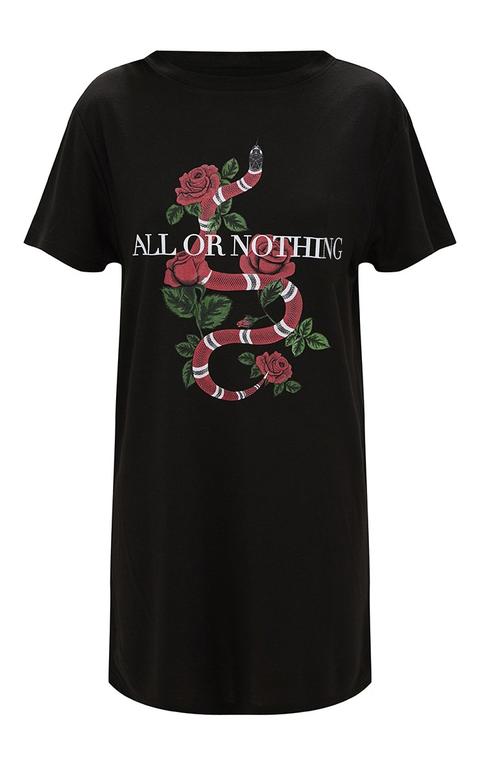 Black All Or Nothing T Shirt Dress