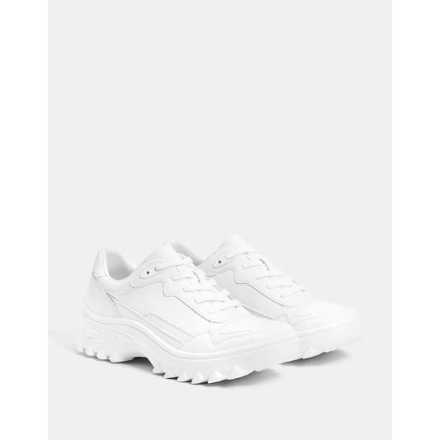 bershka white platform sneakers