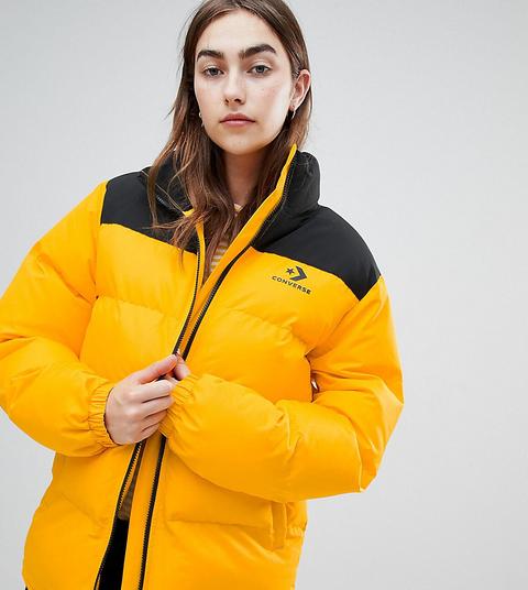 Chaqueta Extragrande Acolchada En Amarillo Exclusiva De Converse