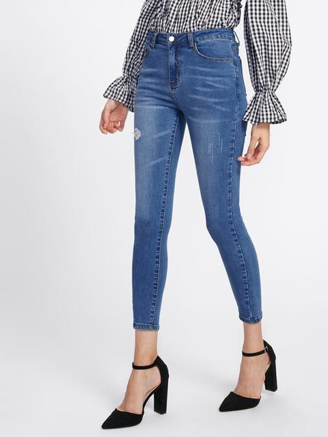 Pantaloni Stretti Di Jeans