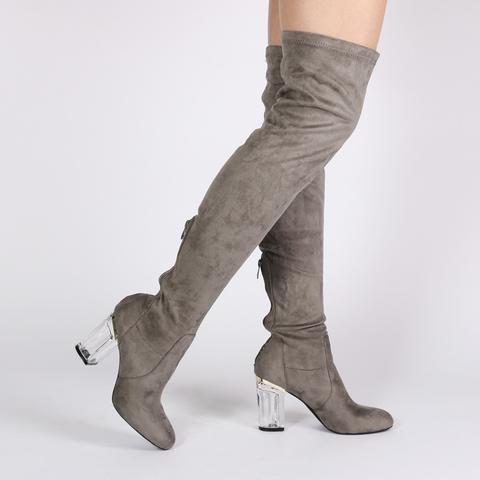 long boots grey