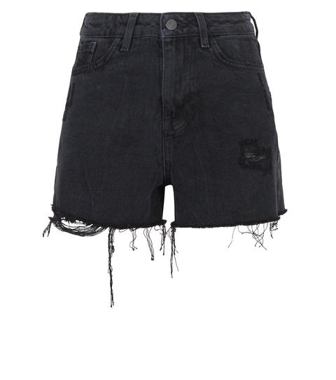black distressed jean shorts