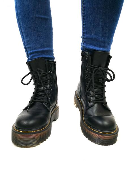 Botas Militar Con Cordones Negras