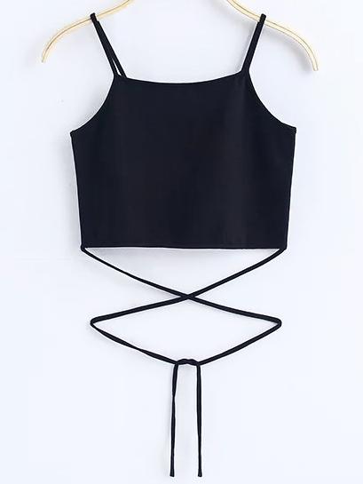 Black Tie Detail Cami Top