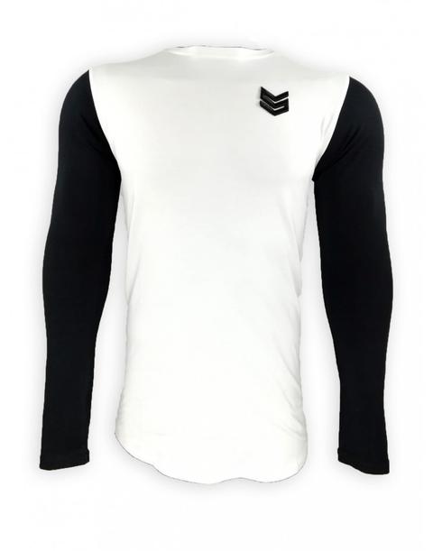 Camiseta Blanca M.larga Negra Premium