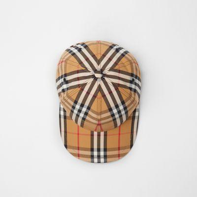 Casquette De Baseball À Motif Vintage Check (jaune Antique) | Burberry