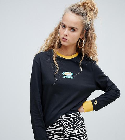 Puma Exclusive Organic Cotton Black Logo Long Sleeve Tee