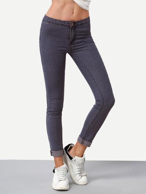 Low Back Jeans Skinny - Grigio