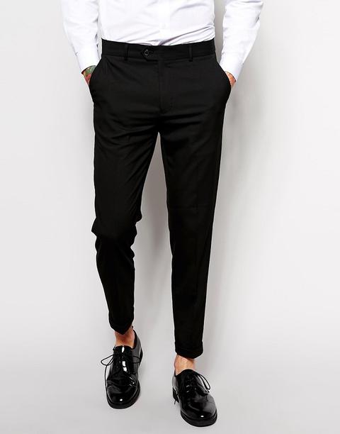 Asos Skinny Crop Smart Trousers In Black