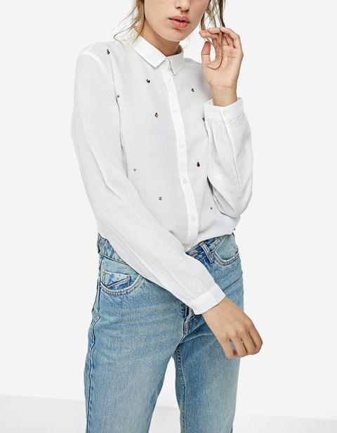 Camisa Popelin Con Apliques