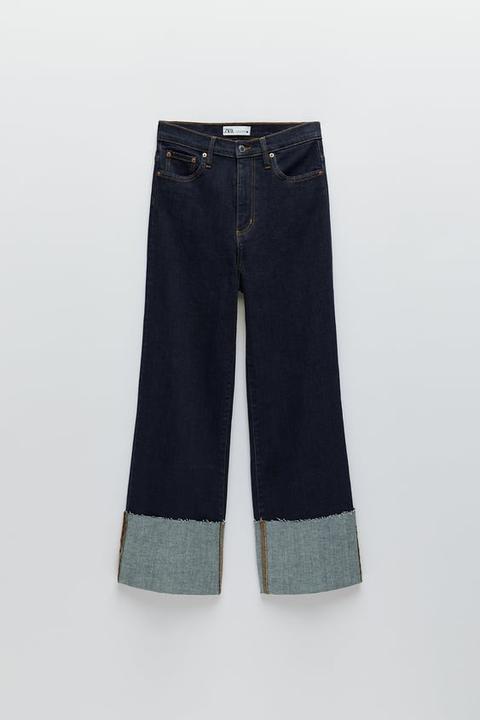 Jeans Zw Premium Folded Up Wide Leg Serenity Blue