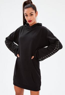 Sudadera Con Capucha De Manga Larga En Negro