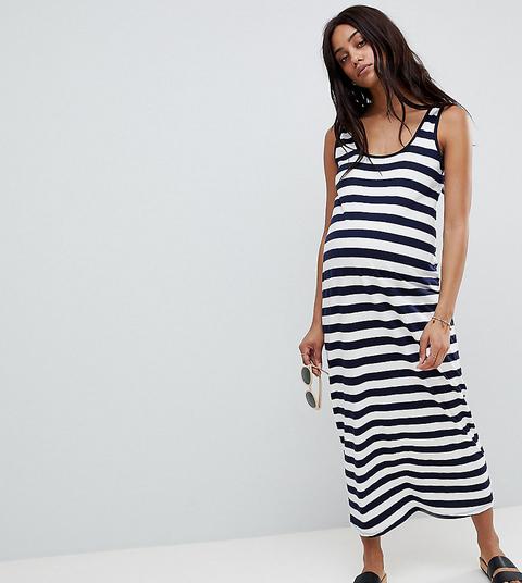 Asos Design Maternity - Ultimate - Vestito Canotta Lungo A Righe - Multicolore