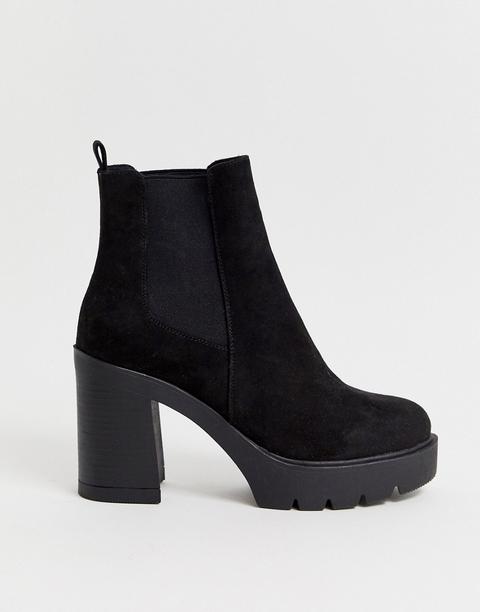 Botines Chelsea Gruesos En Negro Elderberry De Asos Design