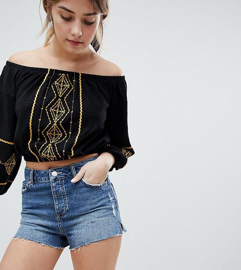 Shorts Vaqueros Mom Con Bajo Deshilachado De Miss Selfridge