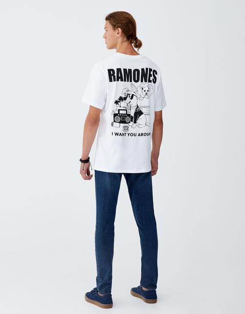 Camiseta Ramones Logo Y Dibujo Pull and Bear 21