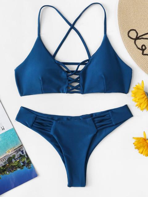 Bikini In Criss Cross In Gabbia Sul Retro